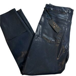 NWT Jen 7 by 7For All Mankind Luxe Vintage Navy Blue Sateen Jeans - Size 10